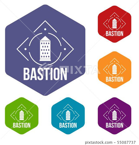Bastion icons vector hexahedron Bastion icons vector hexahedron 55087737