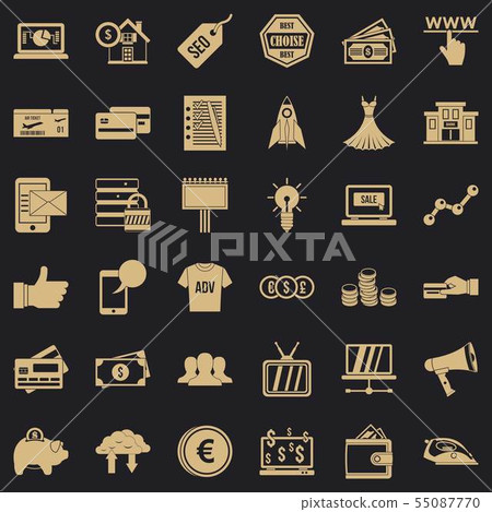 Online commerce icons set, simple style Online commerce icons set, simple style 55087770