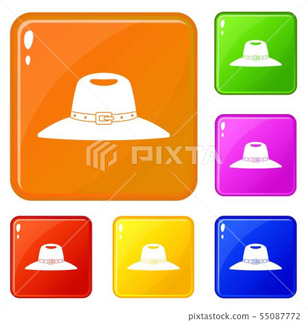 Hat icons set vector color Hat icons set vector color 55087772