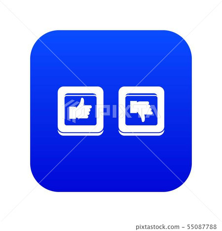 Signs hand up and down in squares icon digital blue 55087788