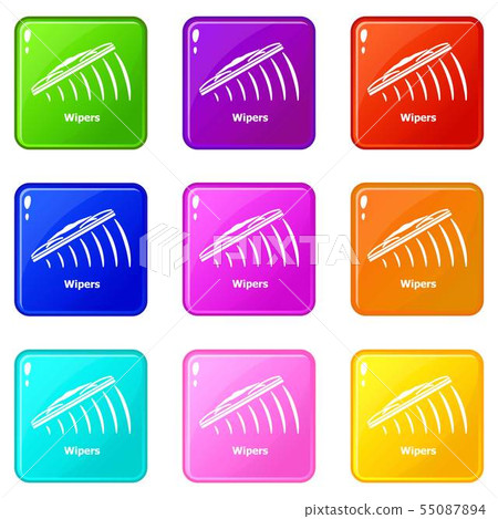 Wipers icons set 9 color collection - Stock Illustration [55087894] - PIXTA