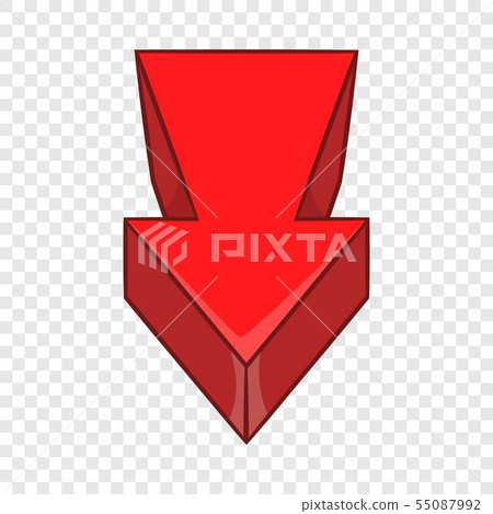 Red arrow icon in cartoon style 55087992