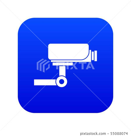CCTV camera icon digital blue 55088074