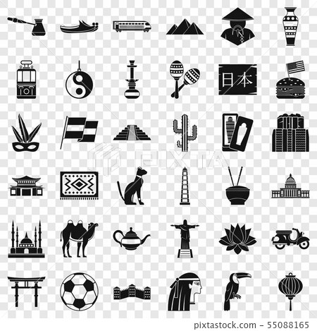 World food icons set, simple style 55088165