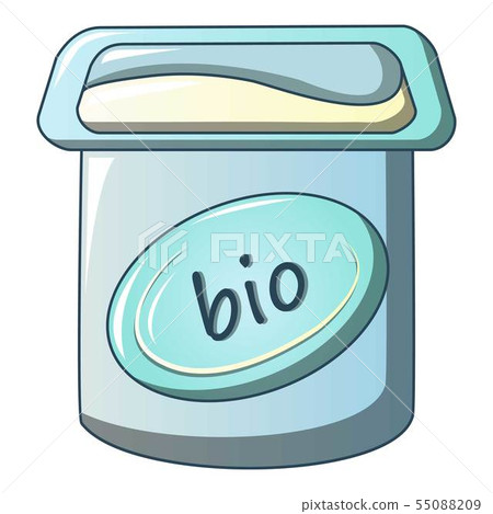 Bio yogurt icon, cartoon style Bio yogurt icon, cartoon style 55088209