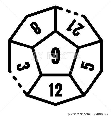 Number Dice Icon Outline Style Stock Illustration 5507