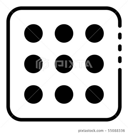 Nine point dice icon, outline style 55088336