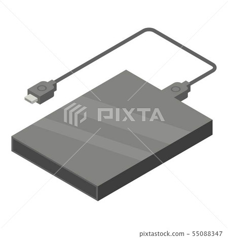 Portable hard drive icon, isometric style 55088347