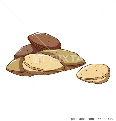 Almond in shell icon, cartoon style 55088349