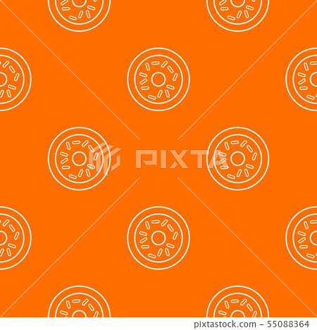 Donut pattern vector orange 55088364