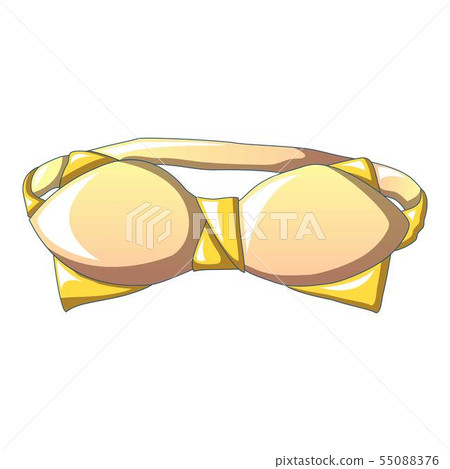 Yellow bow tie icon, cartoon style 55088376