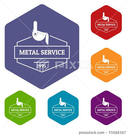 Industry icons vector hexahedron 55088387