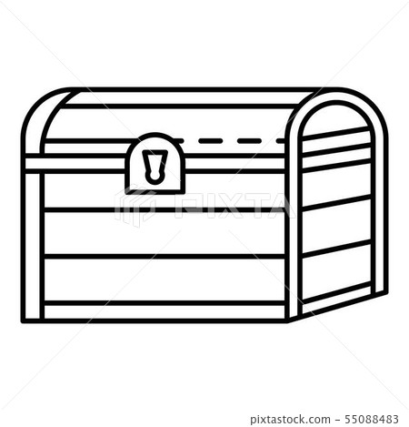 Pirate dower chest icon, outline style Pirate dower chest icon, outline style 55088483
