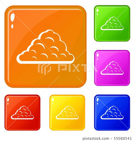 One cloud icons set vector color 55088541
