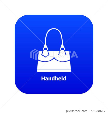 Handheld bag icon blue vector Handheld bag icon blue vector 55088617