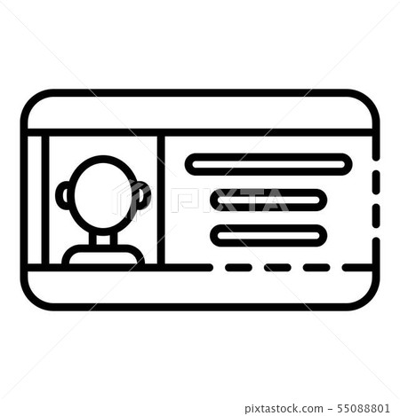 Modern driver license icon, outline style 55088801