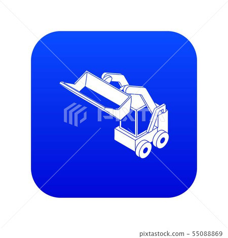 Bobcat machine icon blue vector Bobcat machine icon blue vector 55088869