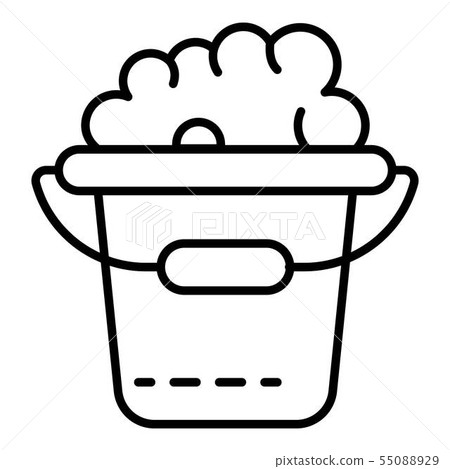 Bubble cleaning bucket icon, outline style 55088929