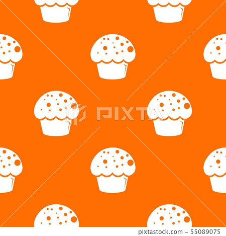 Glaze cupcake pattern vector orange 55089075