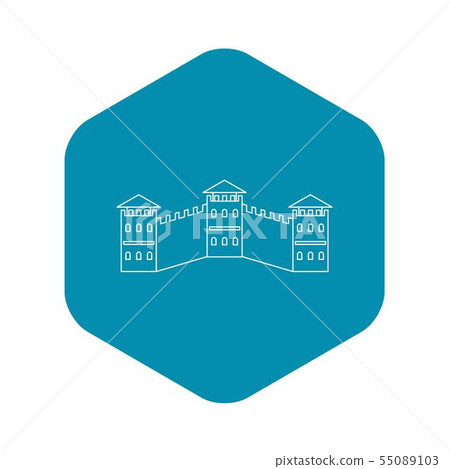 The Great Wall icon, outline style 55089103