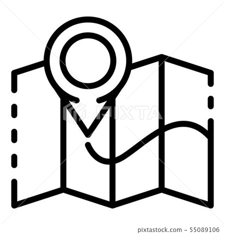 Map delivery tracking icon, outline style 55089106