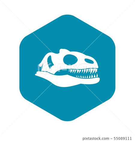 Skull of dinosaur icon, simple style Skull of dinosaur icon, simple style 55089111