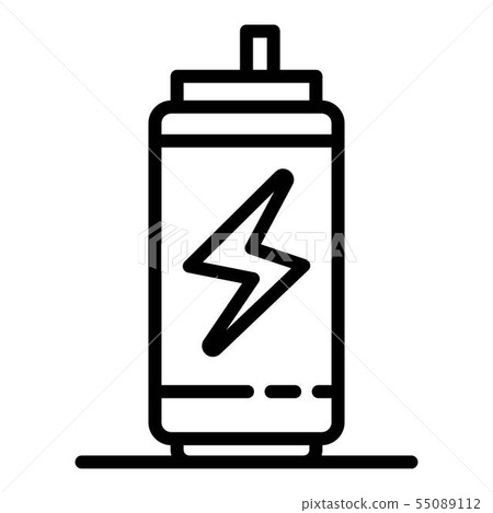 Energy drink tin can icon, outline style Energy drink tin can icon, outline style 55089112