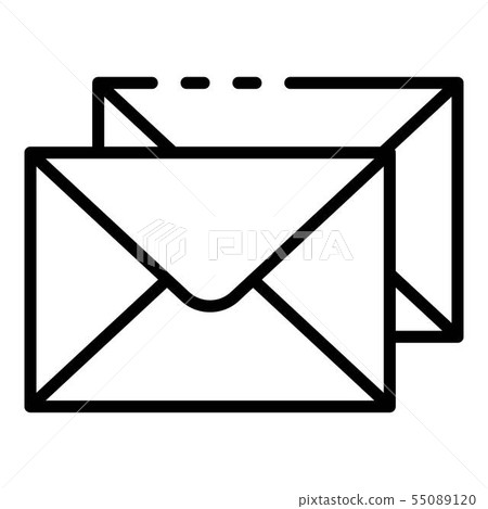 Stack envelope icon, outline style 55089120