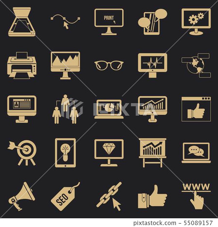 Recovering the hard drive icons set, simple style 55089157