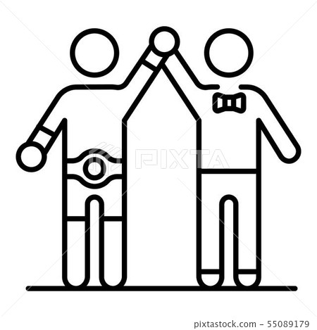 Referee up boxing winner icon, outline style Referee up boxing winner icon, outline style 55089179