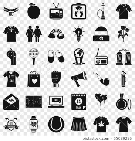 Shirt polo icons set, simple style 55089256