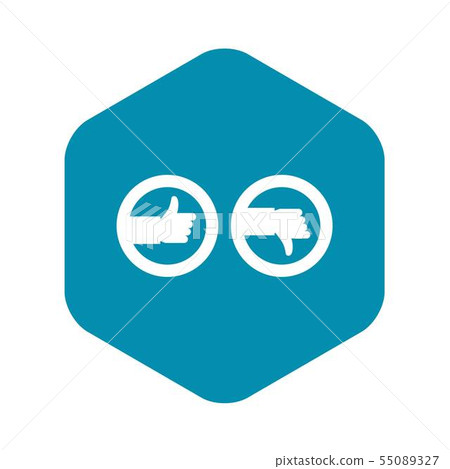 Signs hand up and down icon, simple style Signs hand up and down icon, simple style 55089327