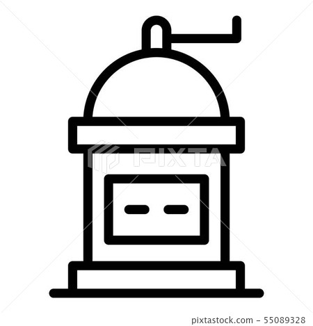 Manual coffee grinder icon, outline style Manual coffee grinder icon, outline style 55089328