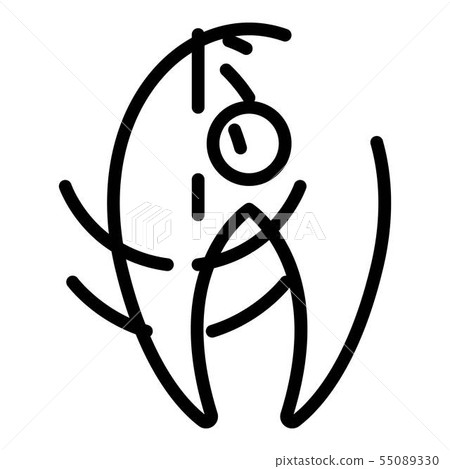 Piece of fish icon, outline style Piece of fish icon, outline style 55089330