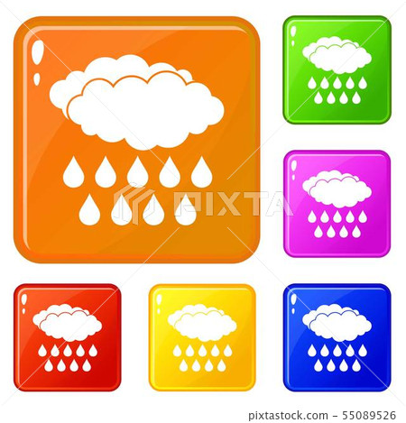 Rain icons set vector color-插圖素材 [55089526] - PIXTA圖庫