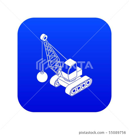 Demolish truck icon blue vector Demolish truck icon blue vector 55089756