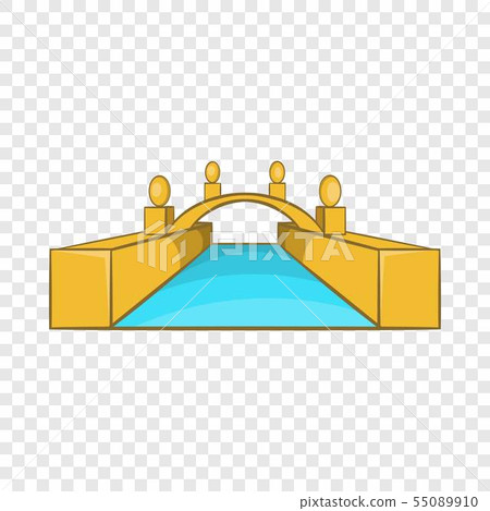 Rialto Bridge Canals of Venice icon, cartoon style 55089910