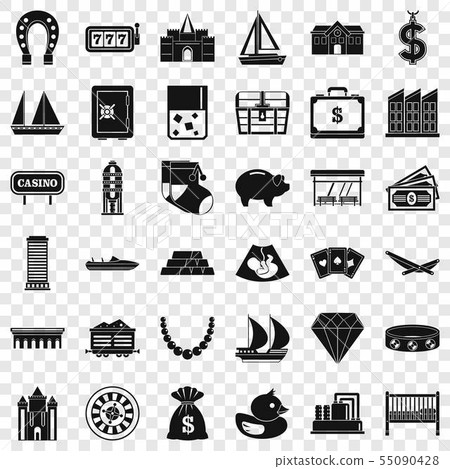 Finance icons set, simple style Finance icons set, simple style 55090428
