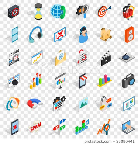 Web extension icons set, isometric style Web extension icons set, isometric style 55090441