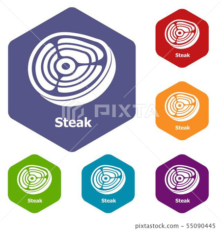 Steak icons vector hexahedron Steak icons vector hexahedron 55090445