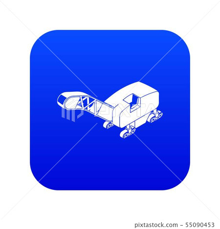 Mine band tractor icon blue vector Mine band tractor icon blue vector 55090453
