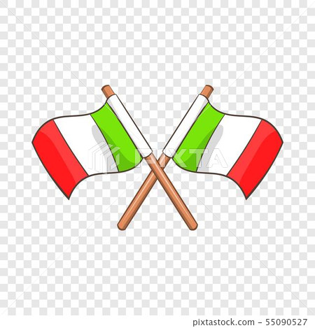Italy crossed flags icon, cartoon style Italy crossed flags icon, cartoon style 55090527