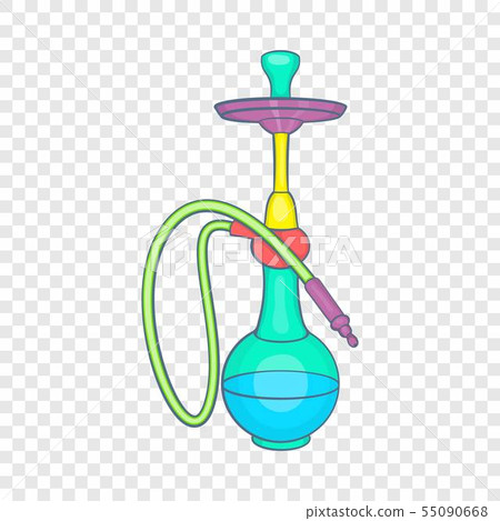 Colorful smoke hookah icon, cartoon style 55090668