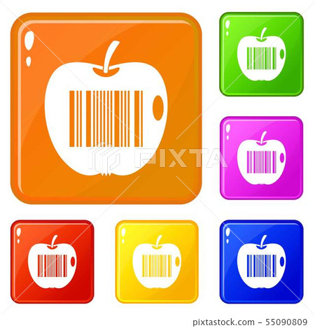 Code to represent product identification icons set vector color 55090809