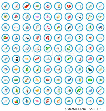 100 right icons set, isometric 3d style - Stock Illustration [55091143 ...
