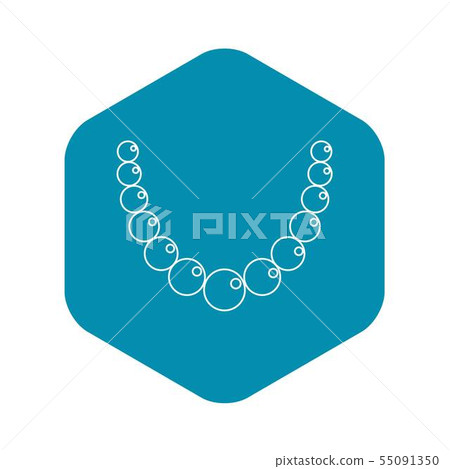 Pearl necklace icon, outline style Pearl necklace icon, outline style 55091350