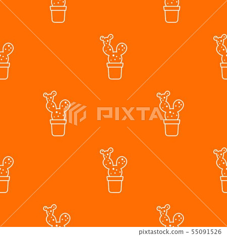 Big cactus pattern vector orange Big cactus pattern vector orange 55091526