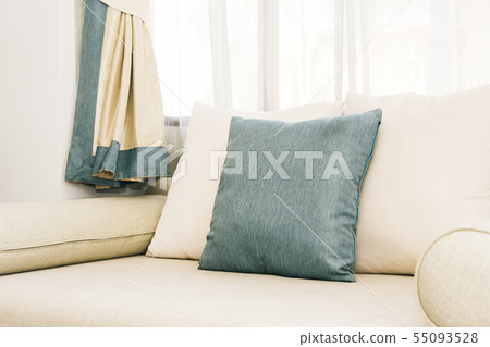Comfortable pillow on sofa decoration Comfortable pillow on sofa decoration 55093528