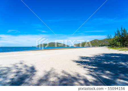 Beautiful outdoor nature landscape with tropical beach sea and ocean in Pranburi 55094156