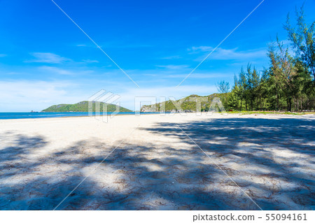 Beautiful outdoor nature landscape with tropical beach sea and ocean in Pranburi 55094161